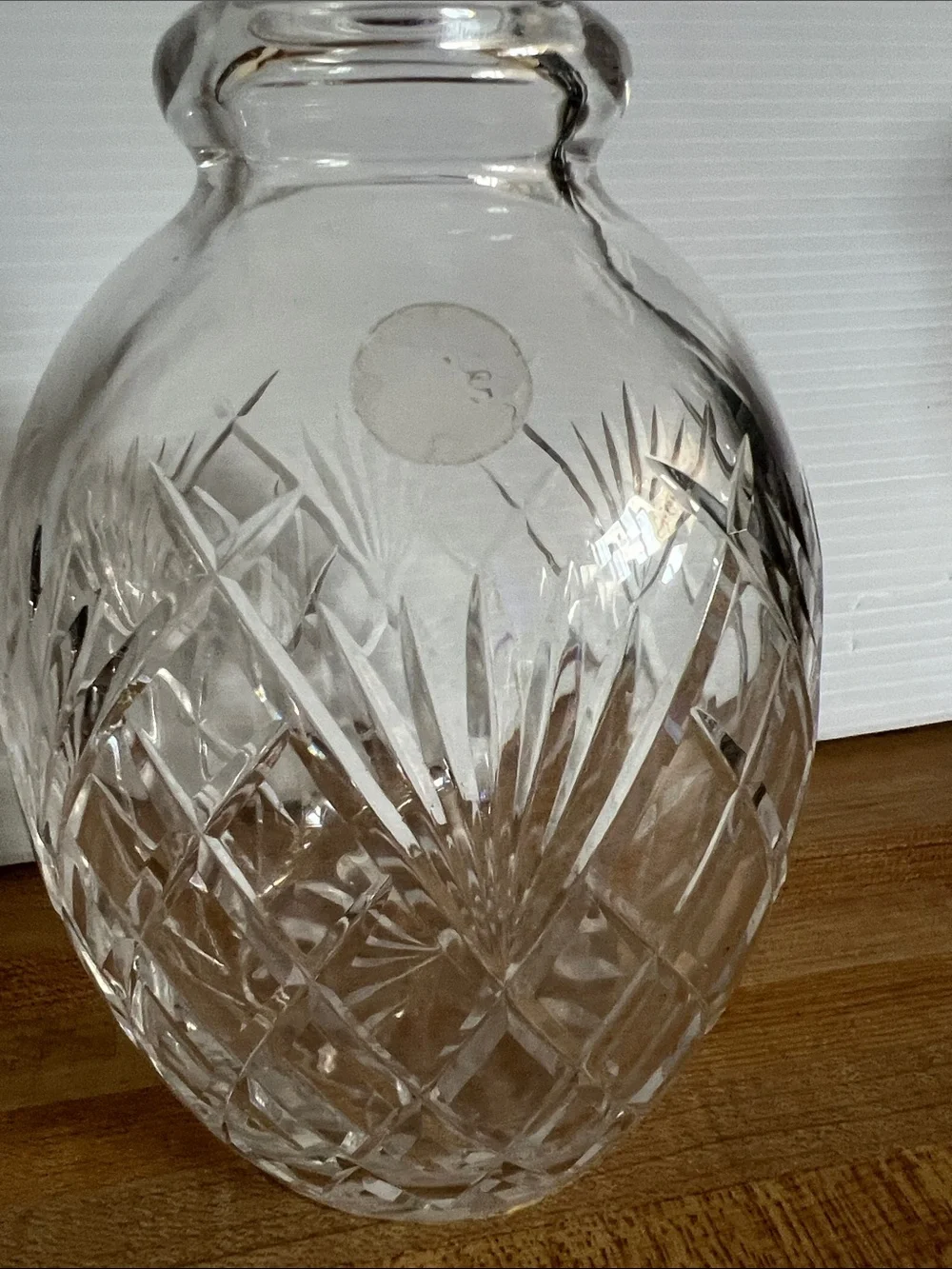 Wedgwood Clear Crystal Cut Glass Decanter with Faceted Stopper